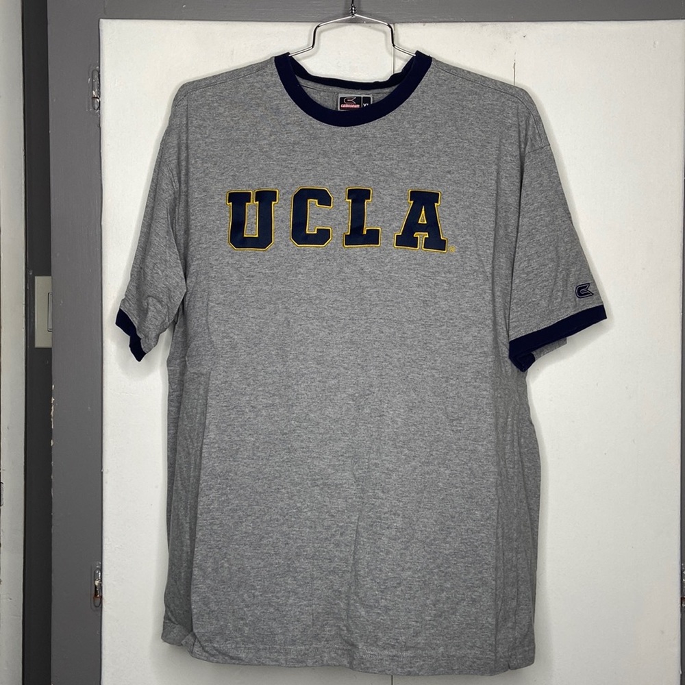 ucla mens ringer t shirt xl colosseum athletics vintage embroidery gray 90’s